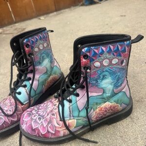 Artistic Women's Boots with Vibrant Design